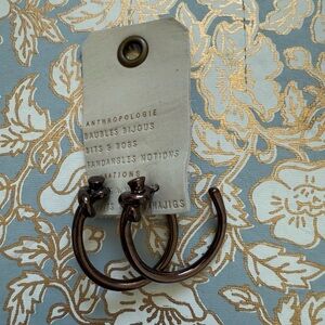 NWT Anthropologie Bronze Hoop Earrings